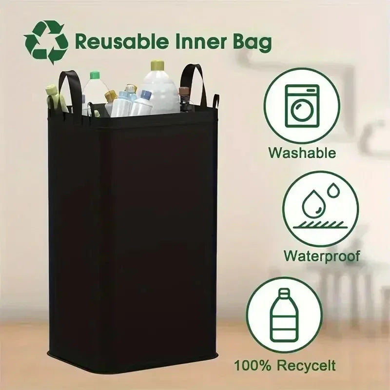 Collapsible Empty Bottle Storage Basket with Lid, Removable Tote Bag, Wastewater Bottle Collection Bin, 2024